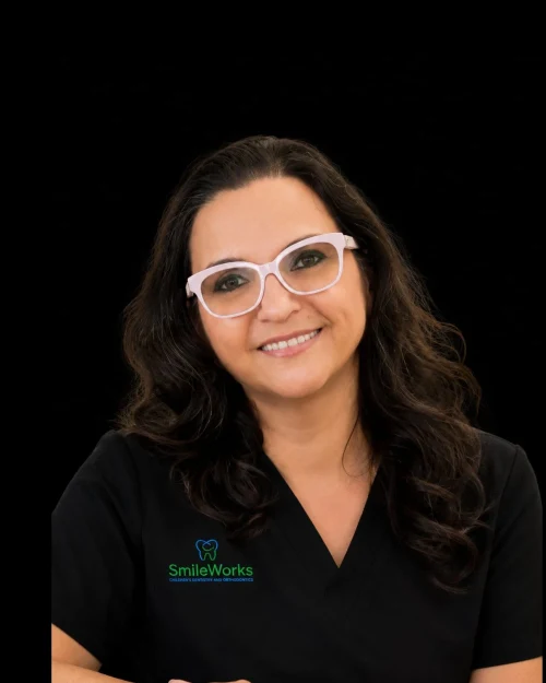 Dr. Gabriela Asensi, DMD, MPH, board-certified pediatric dentist at SmileWorks